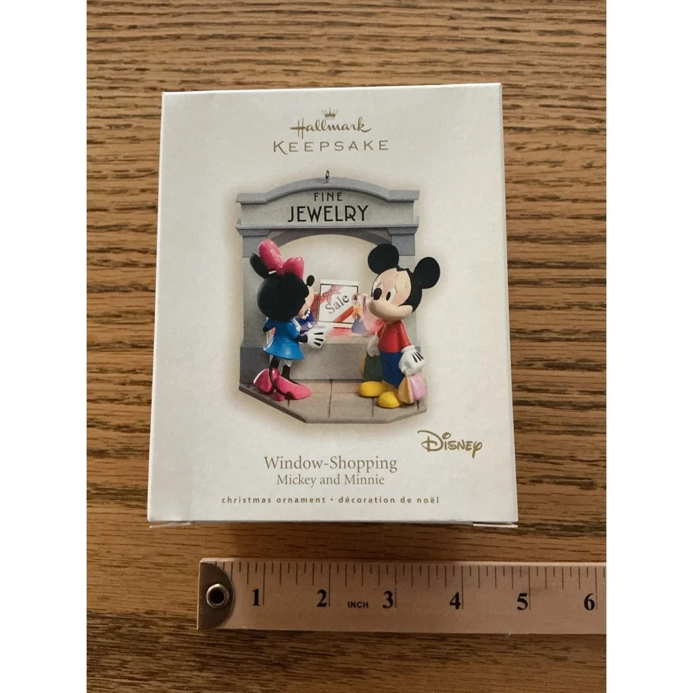 Disney Hallmark Keepsake Window-Shopping Mickey and Minnie Ornament 2008 QXD4081